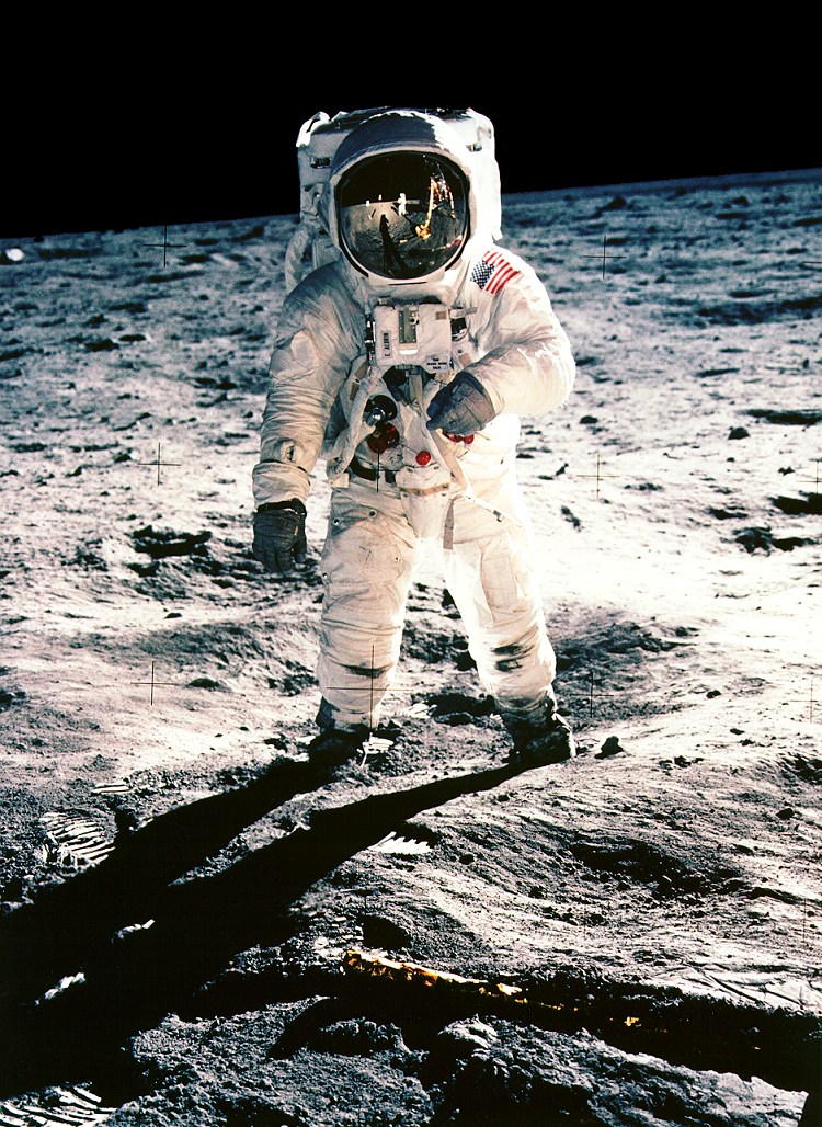 SPACE RACE: RACE FOR SATELLITES: Buzz Aldrin on the moon in 1969 (image: NASA)