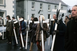 Funeral of victims of Bloody Sunday (February 1972, BBC)